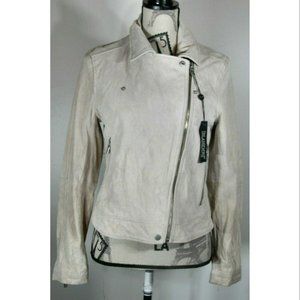 BLANKNYC Vanilla Cream Suede Moto Jacket, Womens Size Medium